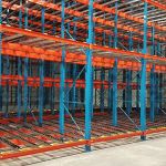 pallet flow rack used as pushback, low-profile design