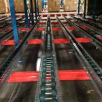 pallet flow with 3 rail lanes